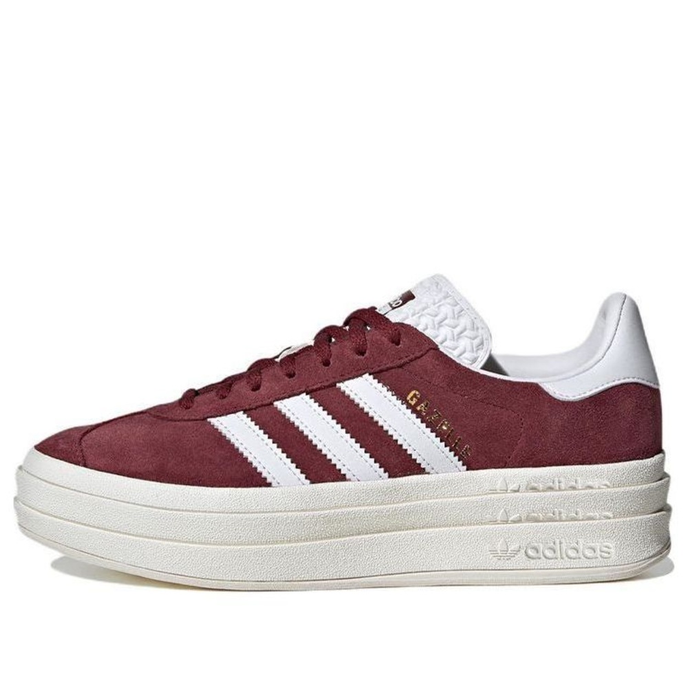Adidas Women's Burgundy and White Platform Sneakers